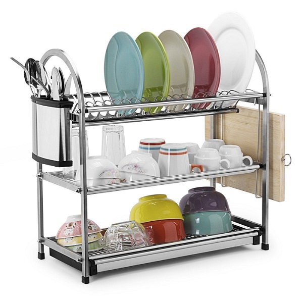 stainless steel dish rack 3 tier
