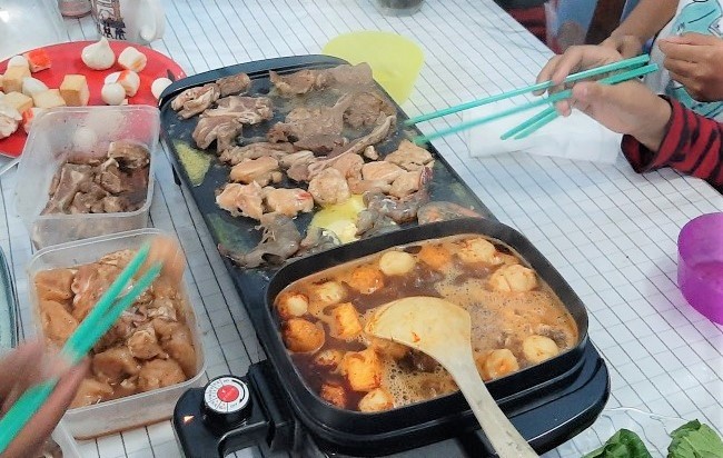 square bbq dan steamboat set