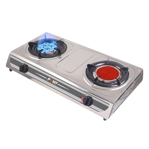 PONY HOME 2.7KW Dual Gas Stove Infrared Burner 8 Jet Head Nozzle